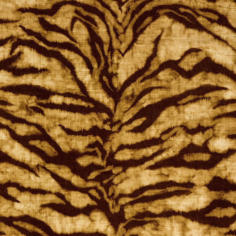 Tigre linen print | Golden brown