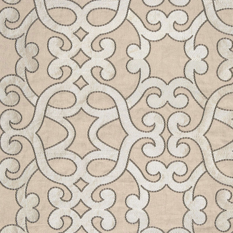 Amboise linen embroidery | Greige