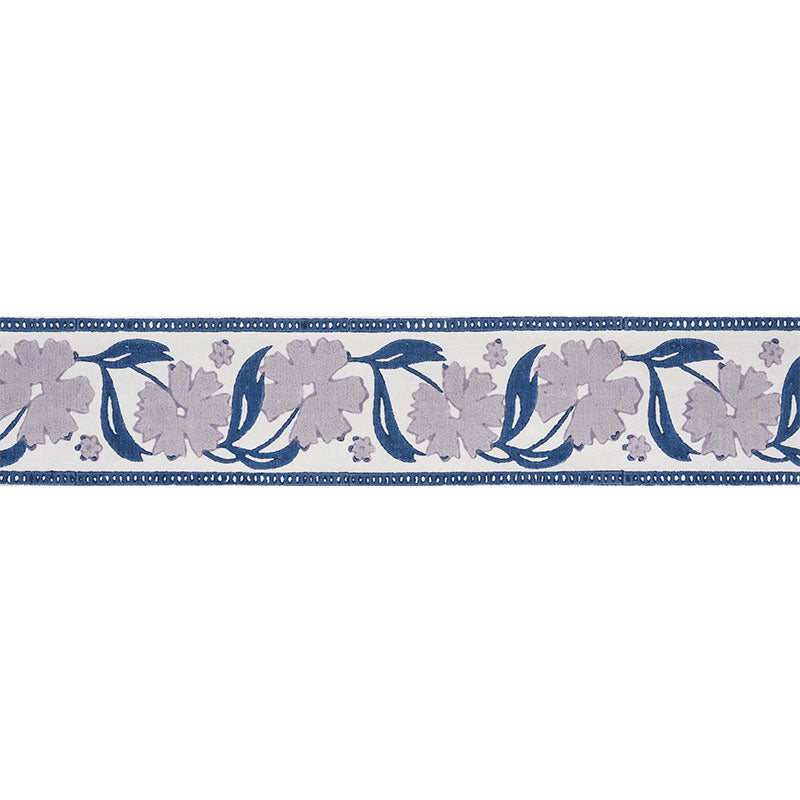 Adra hand blocked tape | Lilac & blue