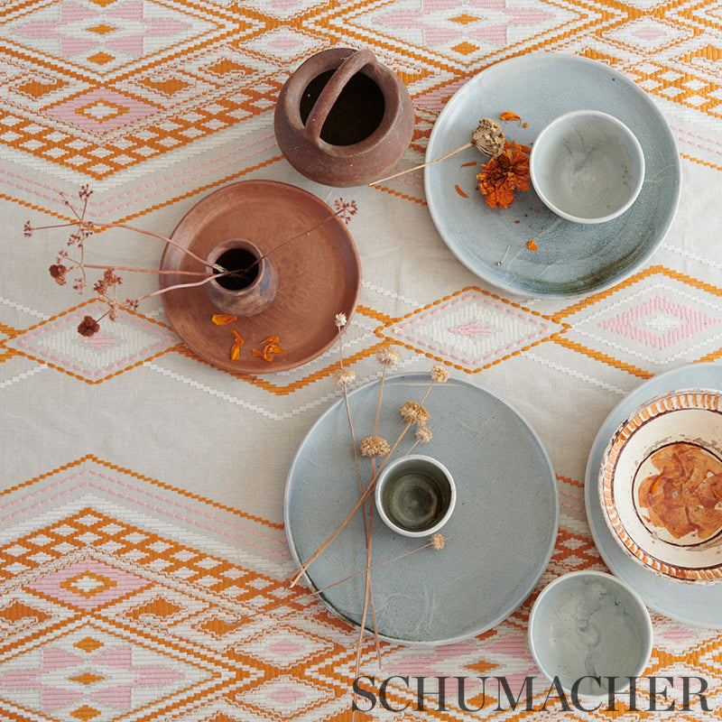 Bayeta embroidery | Pink & orange