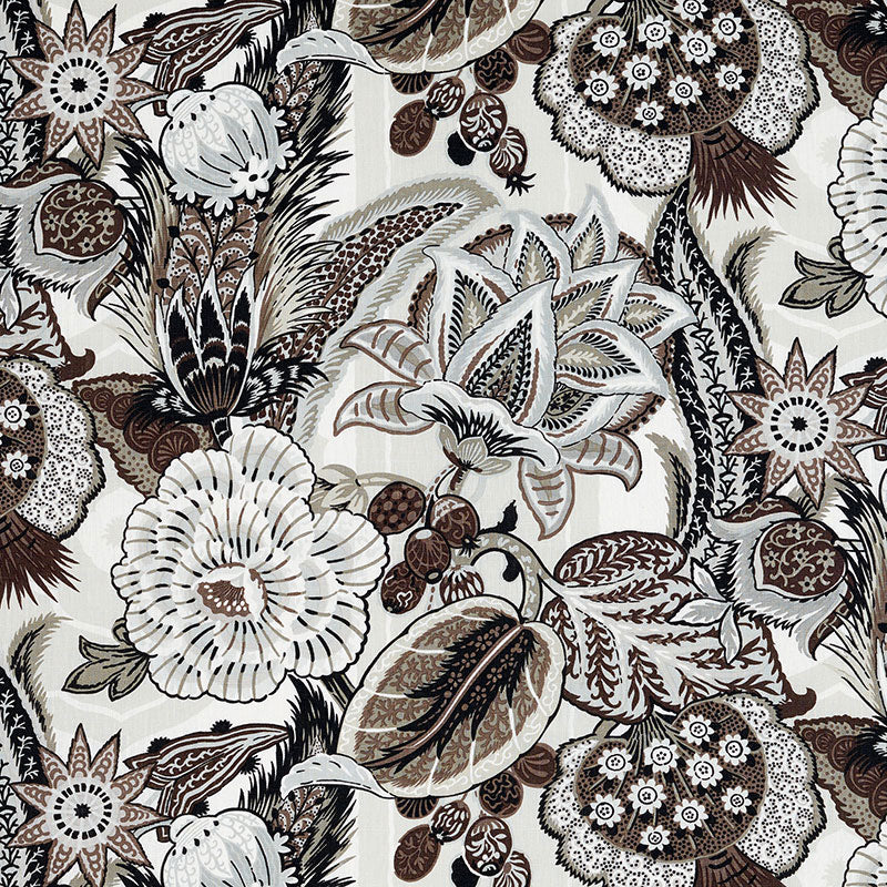 Zanzibar linen print | Ebony & mocha