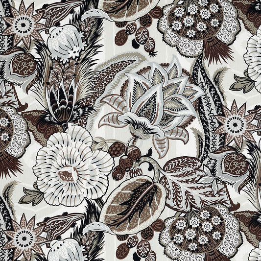 Zanzibar linen print | Ebony & mocha