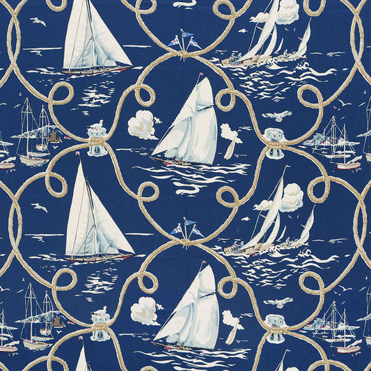 Summer regatta linen print | Navy