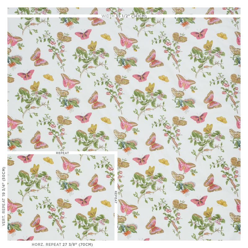 Baudin butterfly chintz | Blush