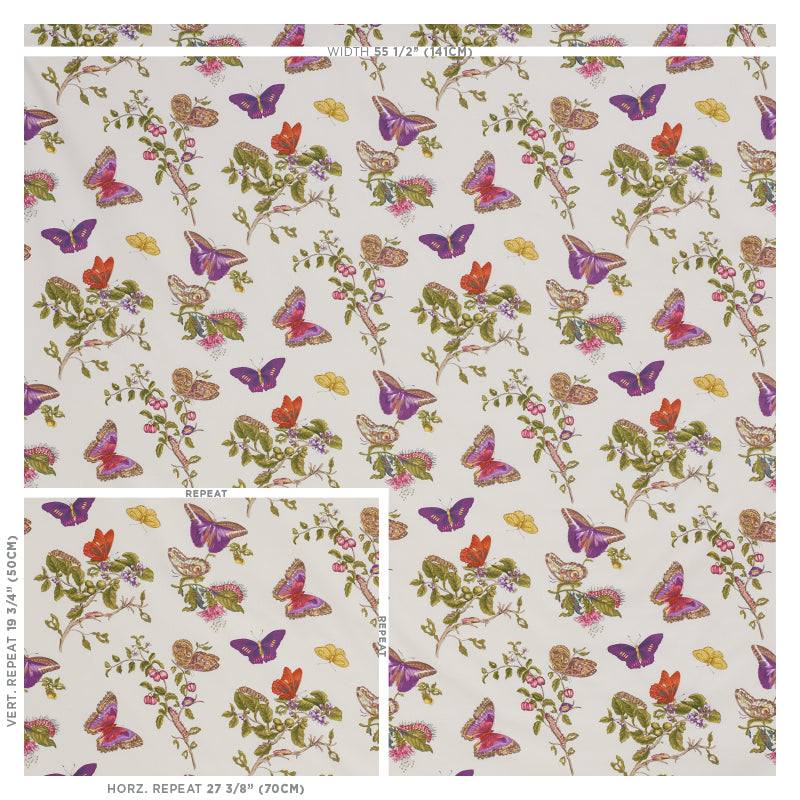 Baudin butterfly chintz | Purple