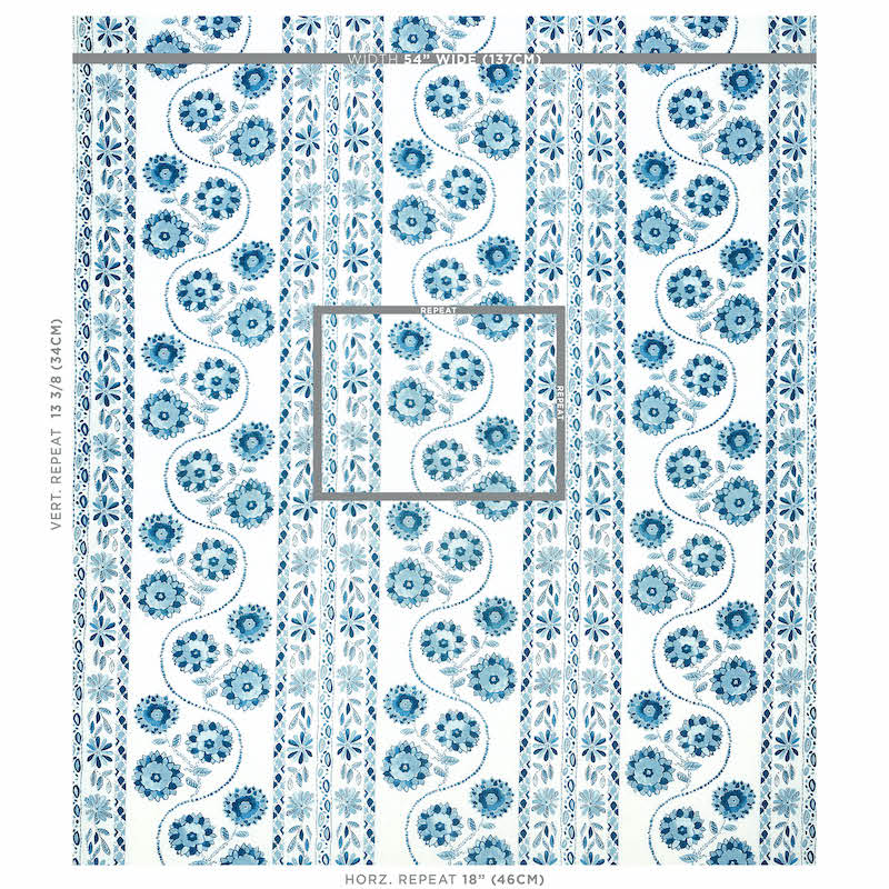 Zinnia handmade print | Blue
