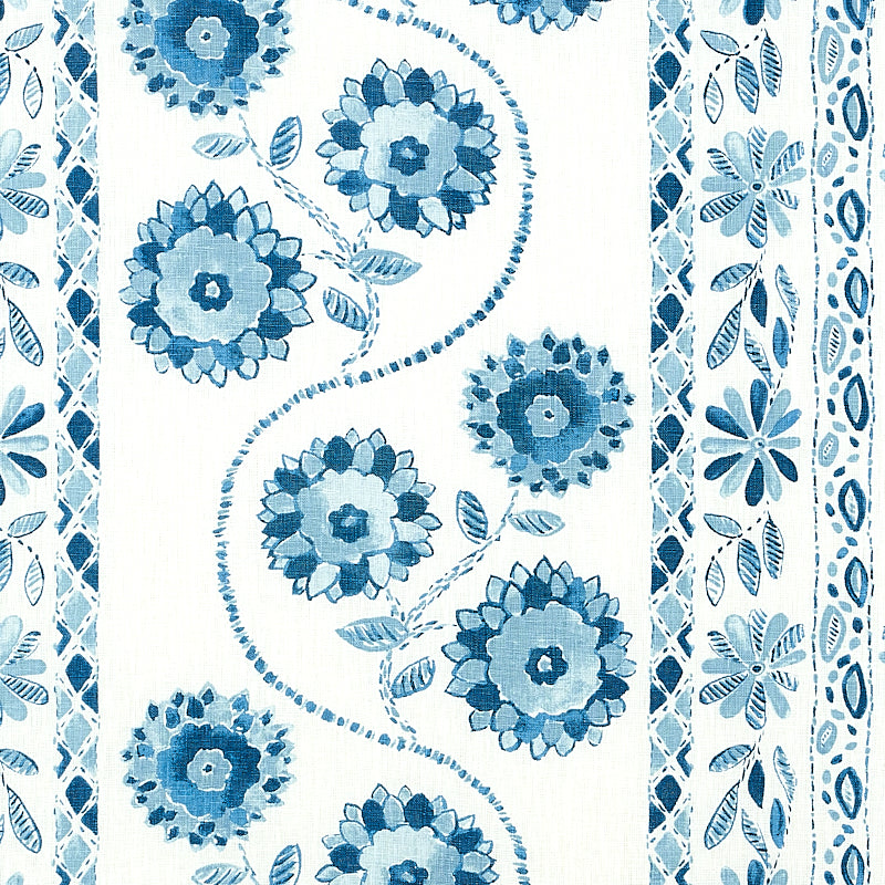 Zinnia handmade print | Blue