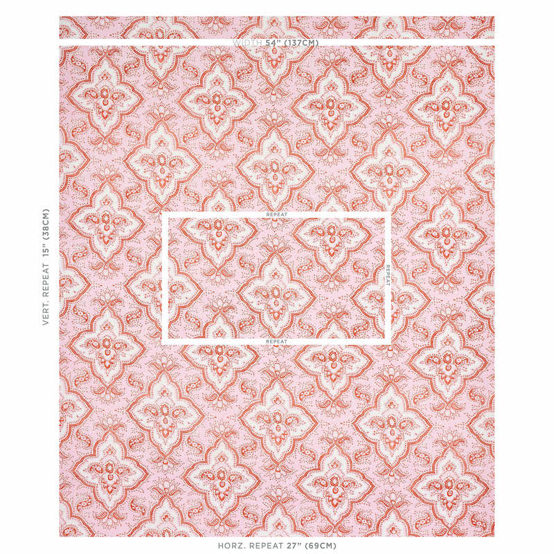Amalia medallion handmade print | Pink