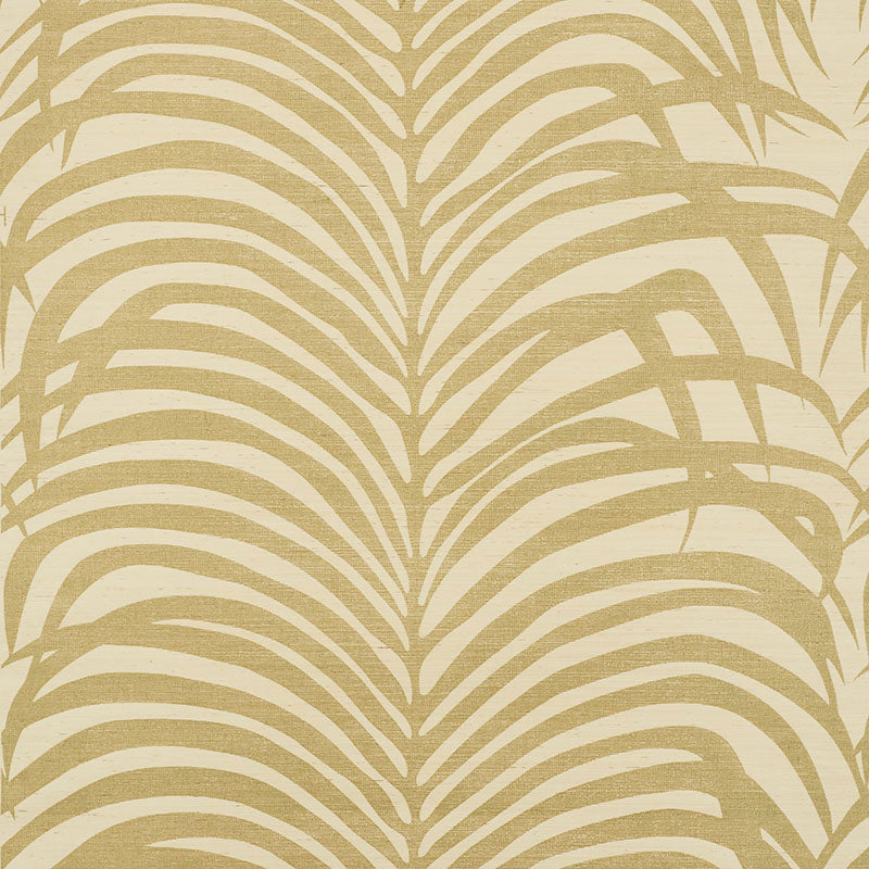 Zebra palm sisal | Gold on ivory