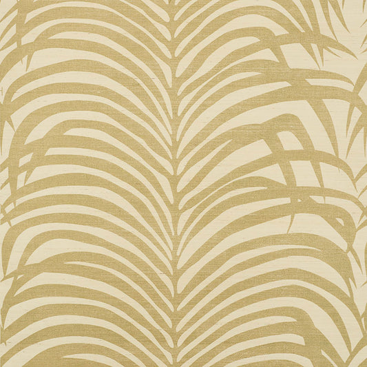 Zebra palm sisal | Gold on ivory