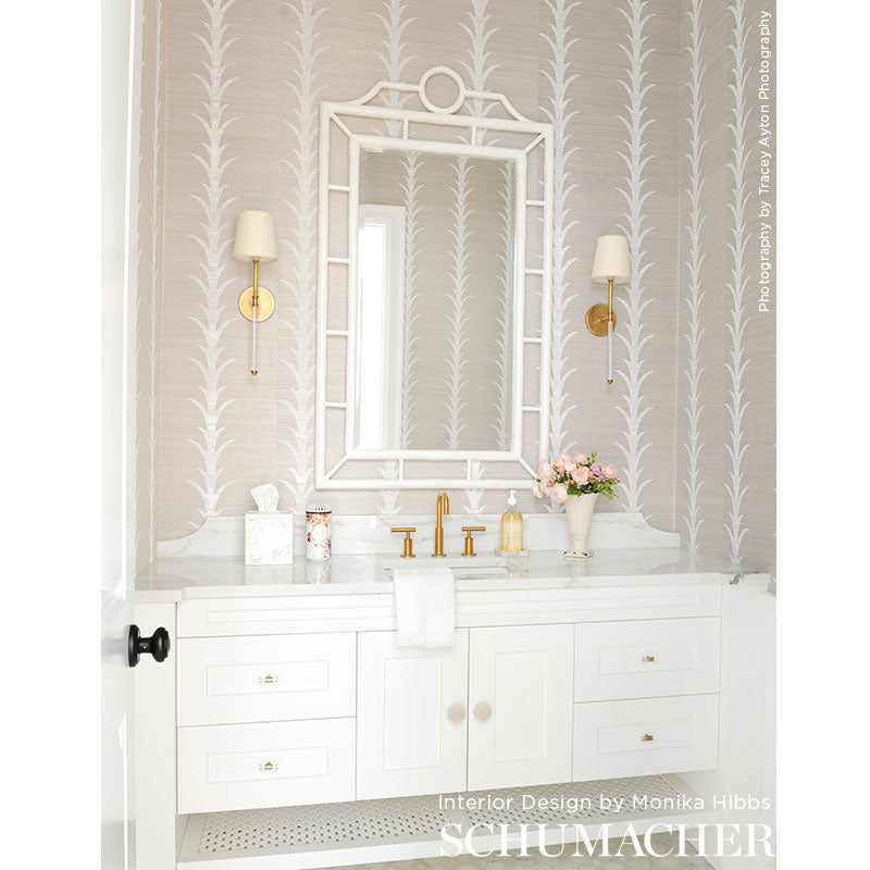 Acanthus stripe vinyl | Limestone