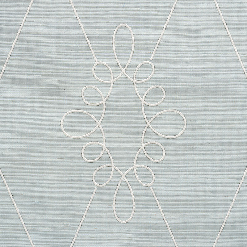 Sylvie embroidered sisal | Water blue