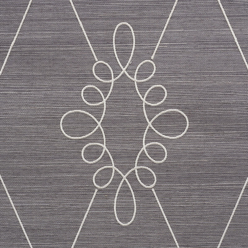 Sylvie embroidered sisal | Charcoal