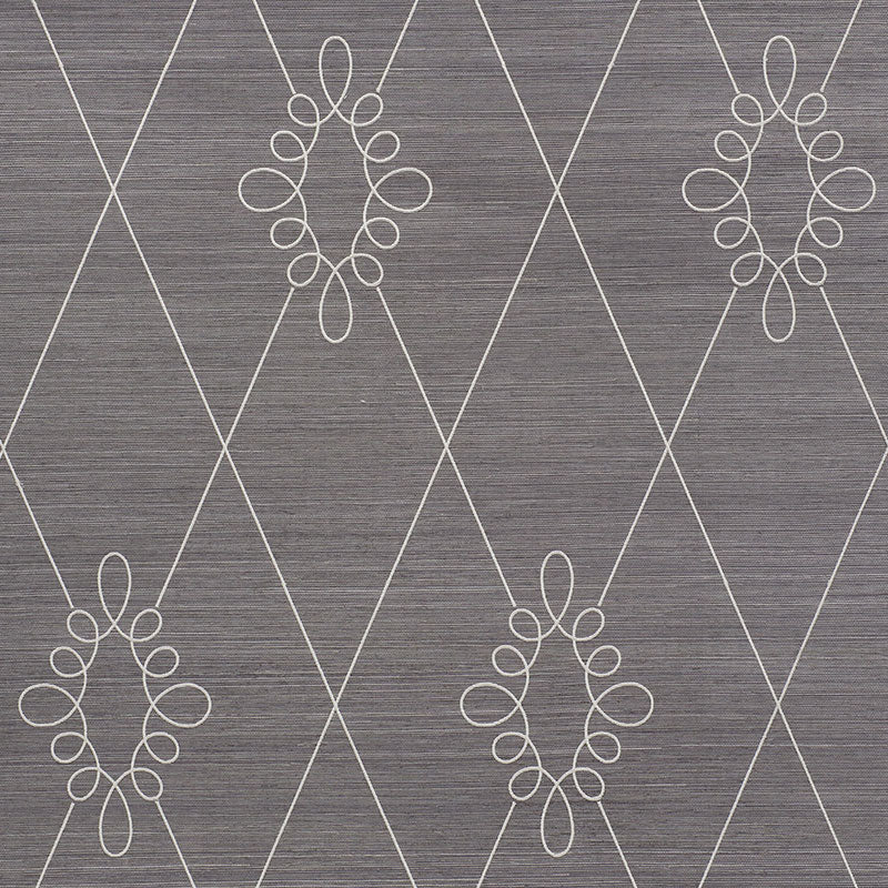 Sylvie embroidered sisal | Charcoal