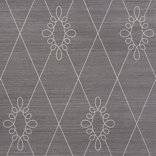 Sylvie embroidered sisal | Charcoal