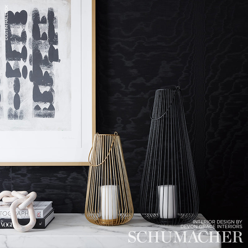Moire wallcovering | Noir