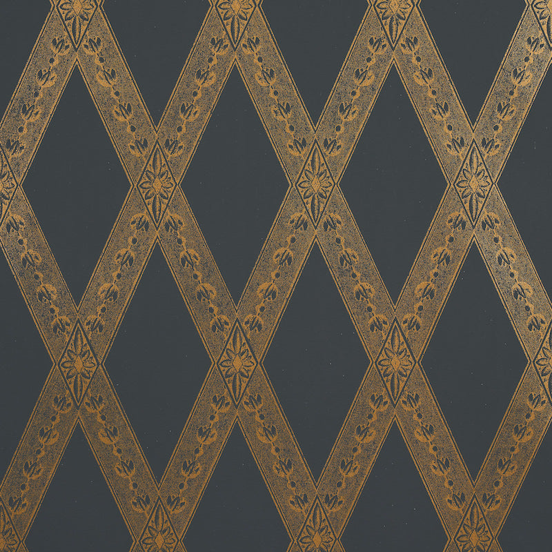 Les losanges toile | Gold on black