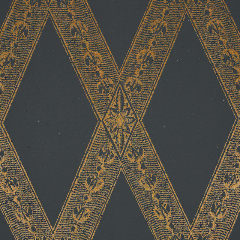 Les losanges toile | Gold on black
