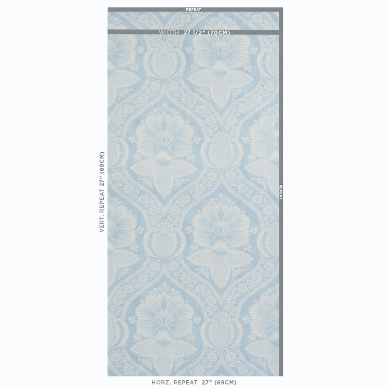 Villandry damask print | Blue