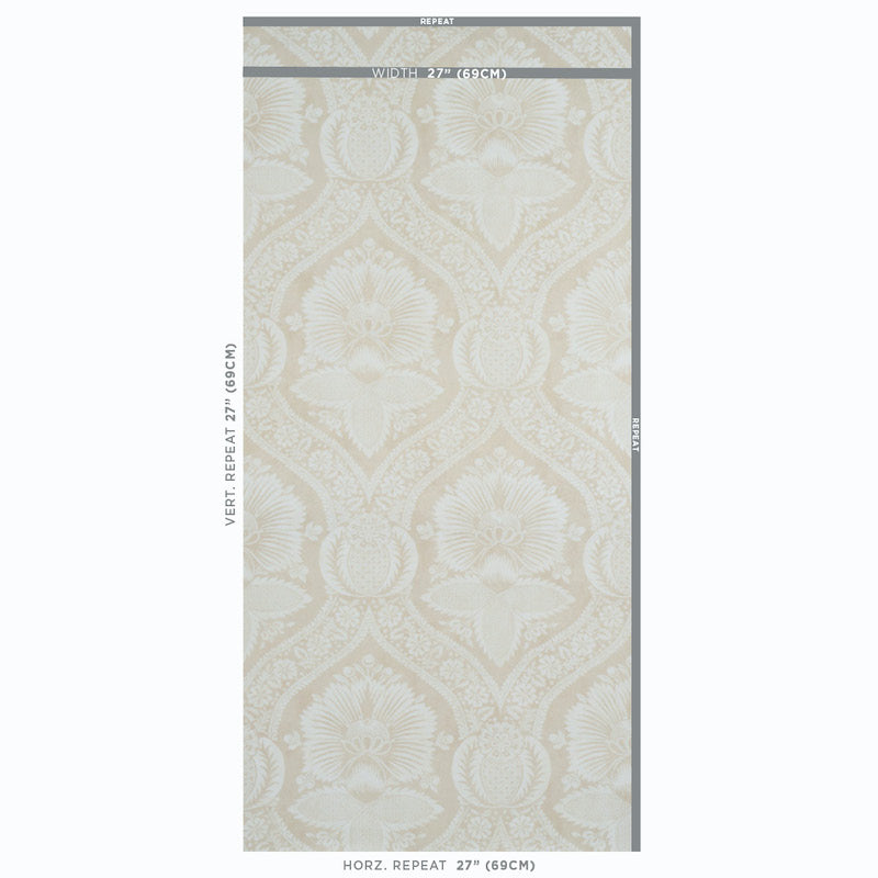 Villandry damask print | Neutral