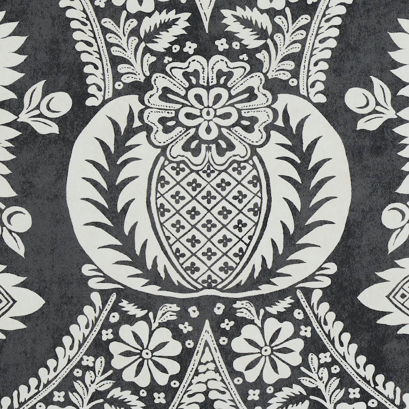 Villandry damask print | Black