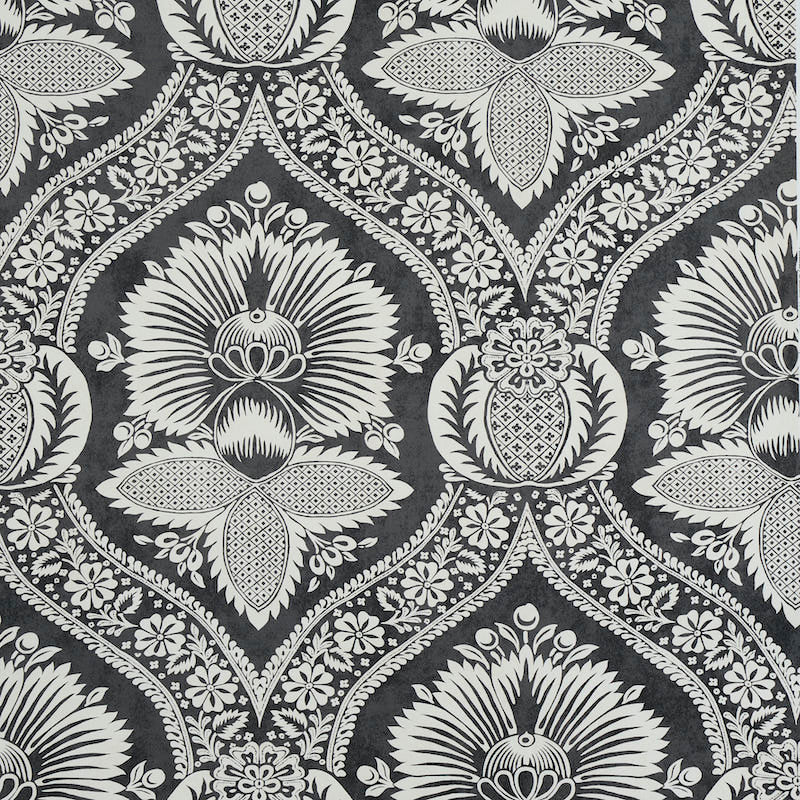 Villandry damask print | Black