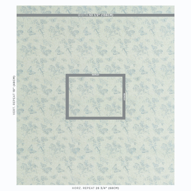 Baudin butterfly linen | Blue