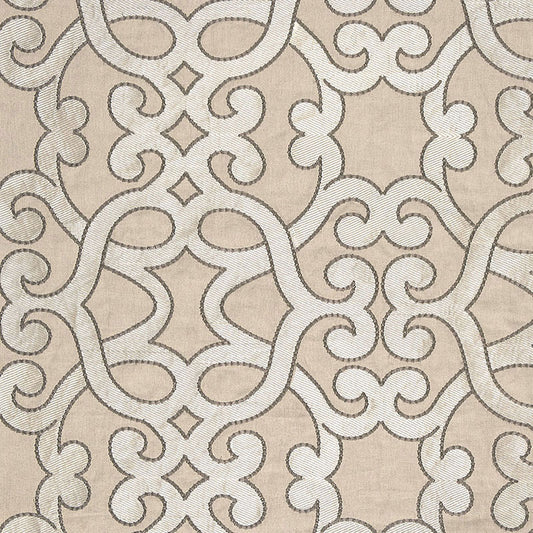 Amboise linen embroidery | Greige