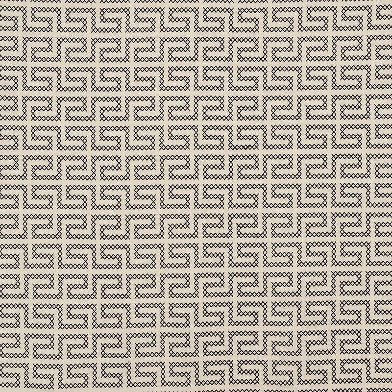A maze embroidery | Black on ivory