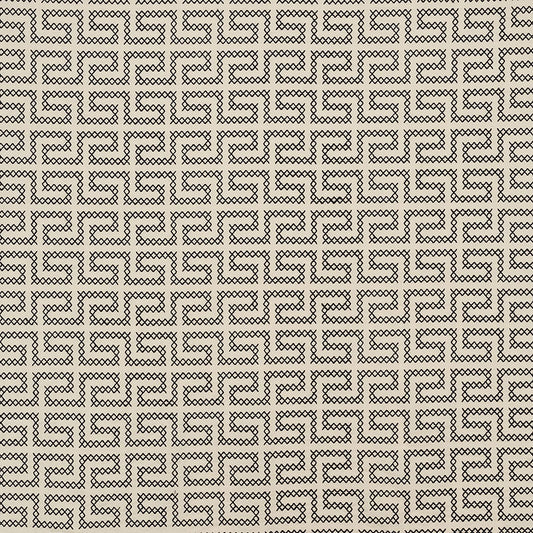 A maze embroidery | Black on ivory