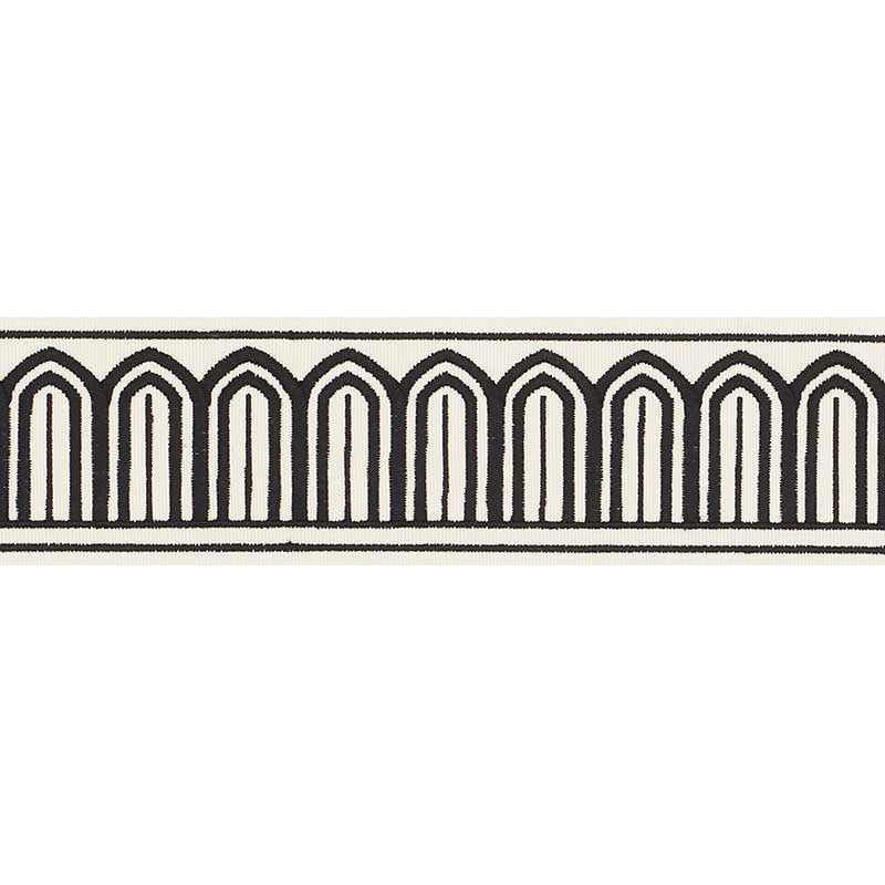 Arches embroidered tape | Black on white