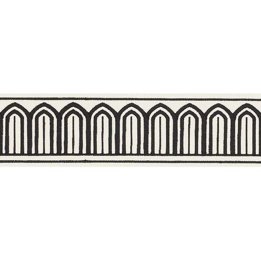 Arches embroidered tape | Black on white