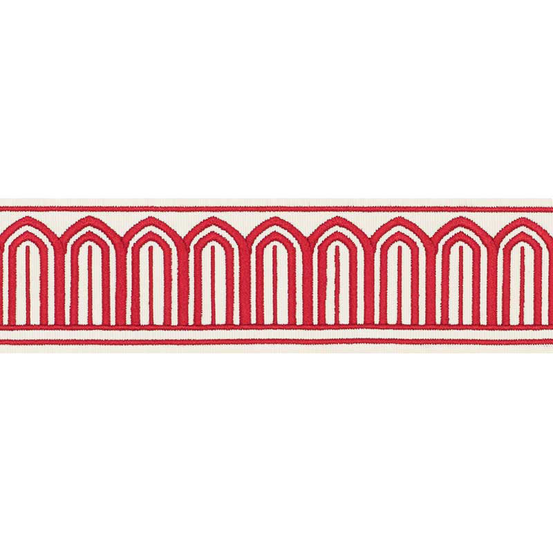 Arches embroidered tape | Red