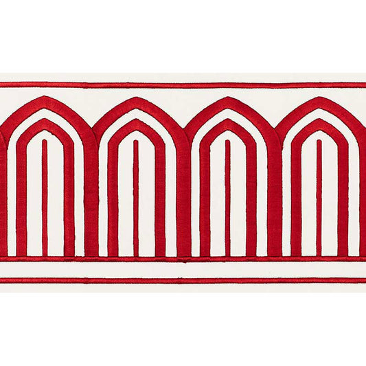 Arches embroidered tape wide | Red