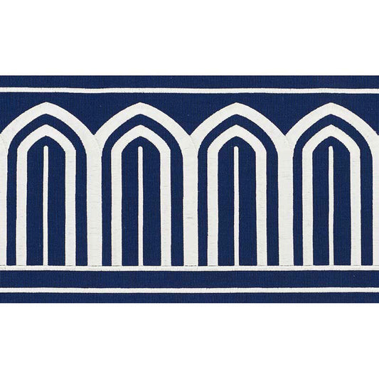 Arches embroidered tape wide | Marine