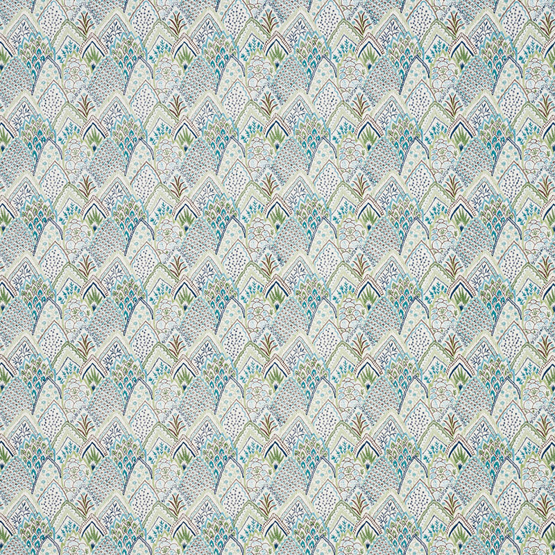 Albizia embroidery | Blue & green