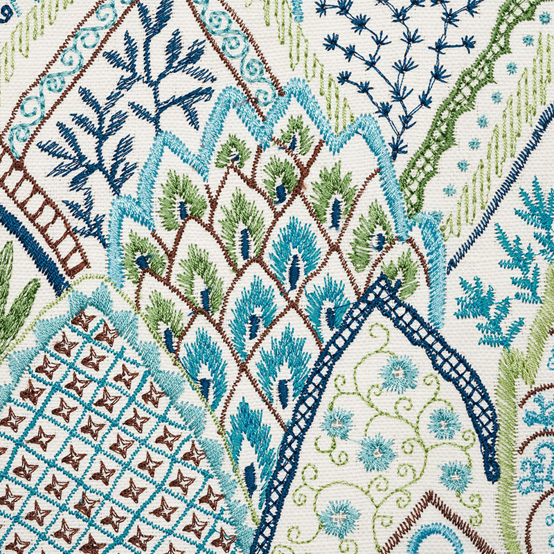 Albizia embroidery | Blue & green