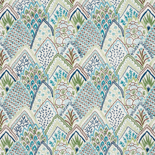 Albizia embroidery | Blue & green