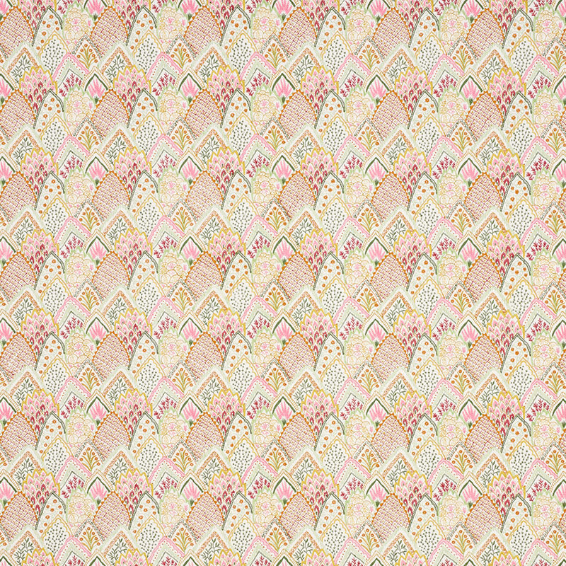 Albizia embroidery | Pink & leaf