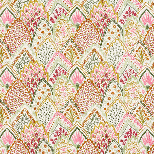 Albizia embroidery | Pink & leaf