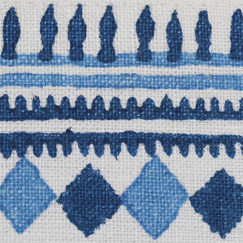 Toula hand blocked linen tape | Blues