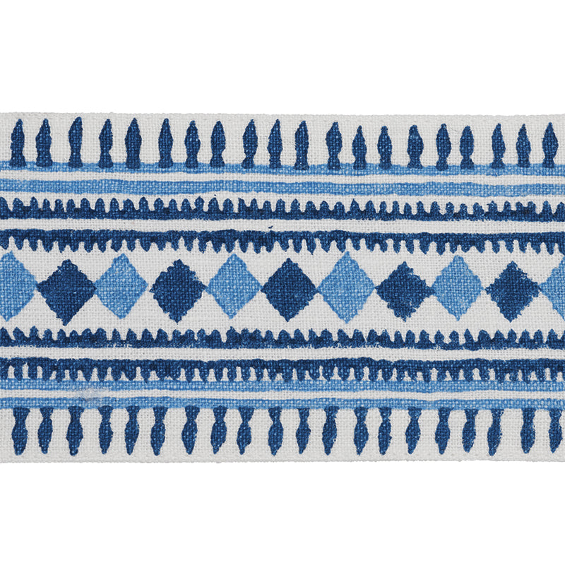 Toula hand blocked linen tape | Blues