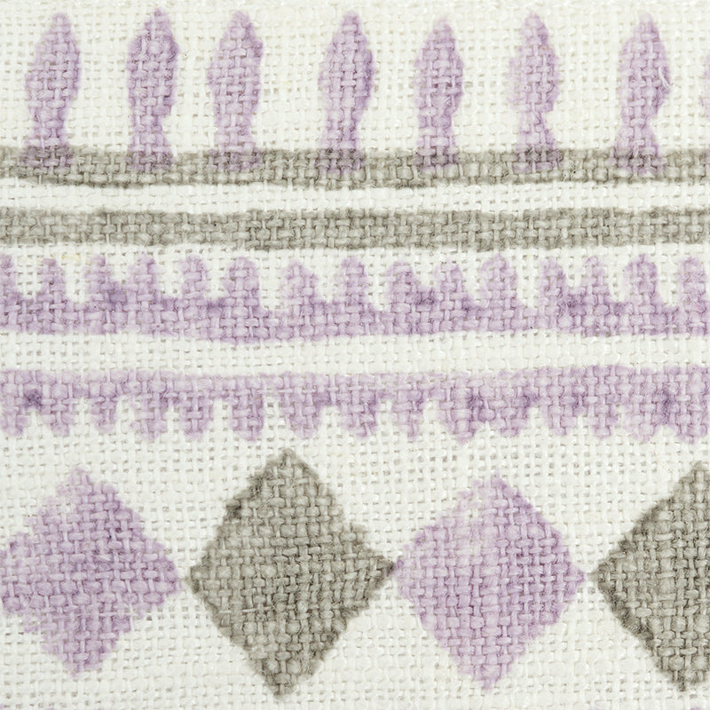 Toula hand blocked linen tape | Lilac & grey
