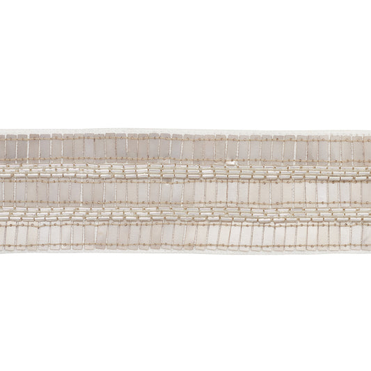 Trento beaded tape | Platinum