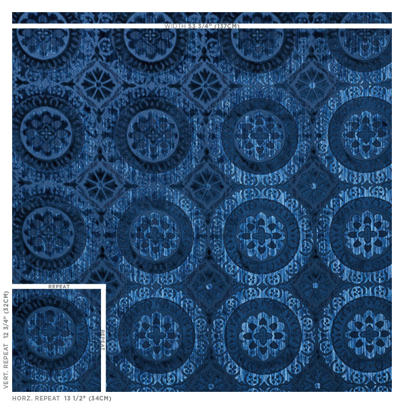 Suzani strie velvet | Sapphire