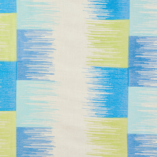 Sunburst stripe embroidery | Blue & lime