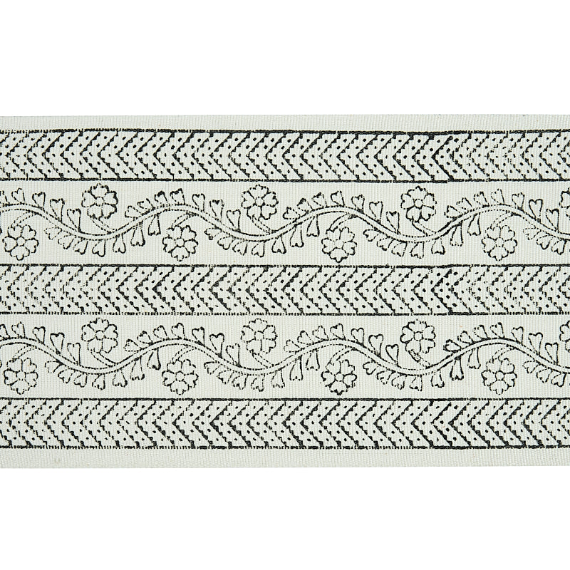 Arbela hand blocked tape | Charcoal