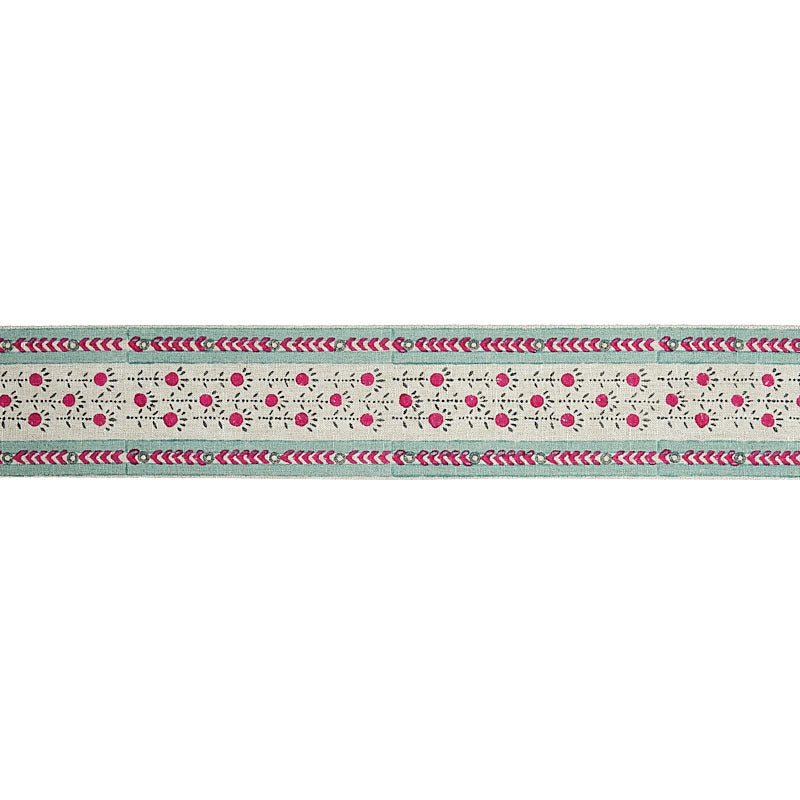 Pica bella hand blocked tape | Magenta & pistachio