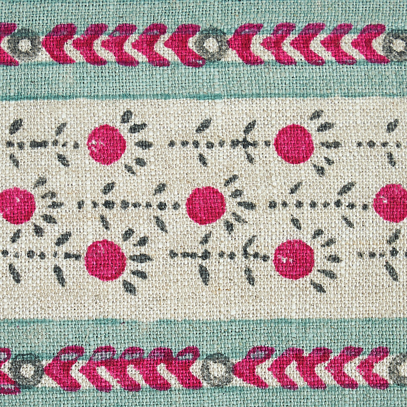 Pica bella hand blocked tape | Magenta & pistachio