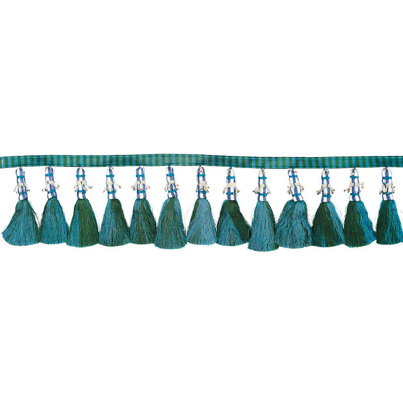Antony tassel trim | Peacock & green